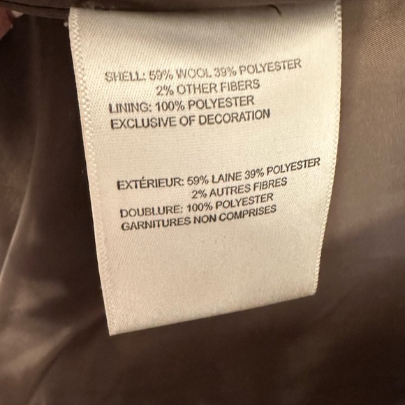 Wool Double Breasted Peacoat - Brown, with hood - Picture 6 of 6